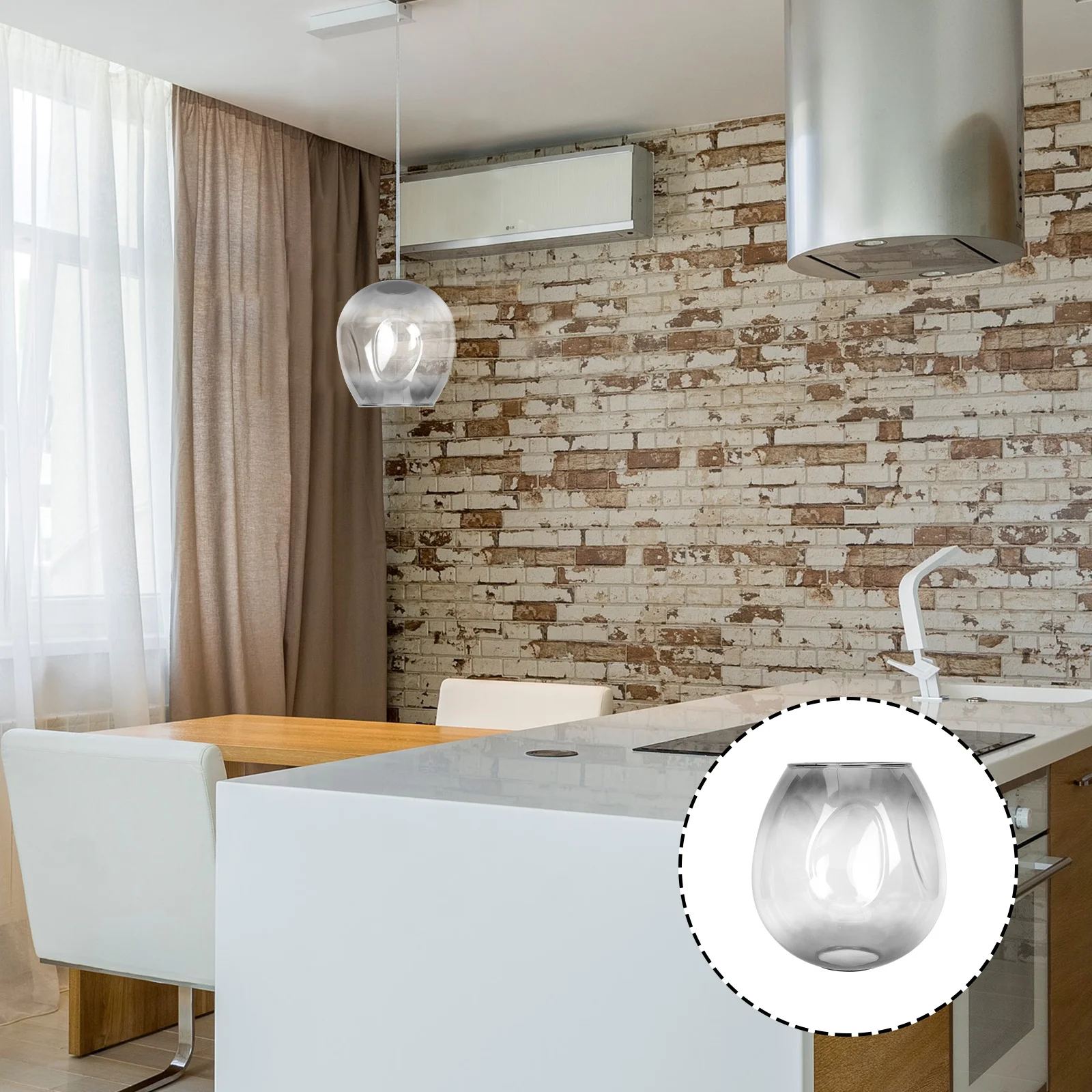 

Versatile Glass Lampshade Durable Round Table Light Cover Simple Lampshade for Home Lamp Decor Bedside Light Cover