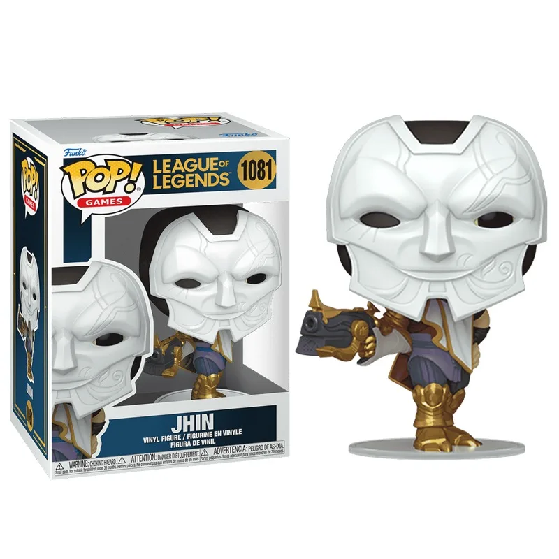 Funko POP الأصلي حقيقية LOL Jhin 1081 يون 1082 Akali 1080 ألعاب شخصيات الحركة للبنين بنات هدية تحصيل نموذج الحلي