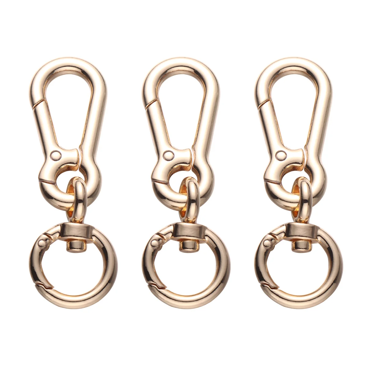 

3 Pcs Key Chain Ring Carabiner Keychain Shoulder Strap Buckles Metal Bag Accessories Black