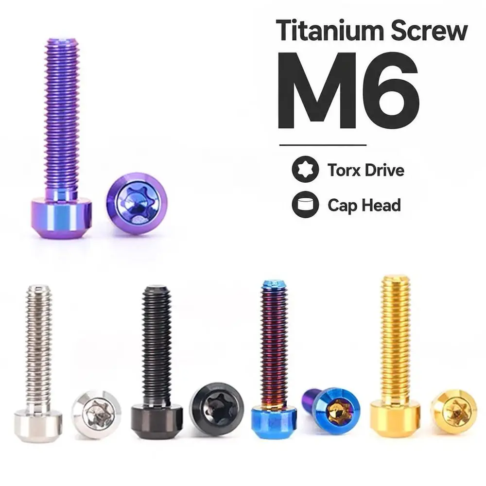 Durable M6 Titanium Screw Torx Drive Six-Lobe Head Torx Bolt Titanium Socket Cap Screw Bike Modification
