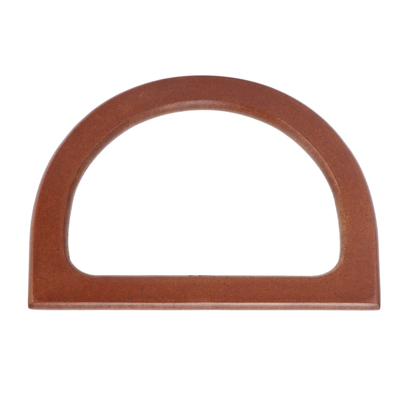 NEW-8PCS D-Shaped Wooden Purse Handles, Wood Replacement Handles For DIY Bag Purse Handbags Totes Clutch Making (Brown)