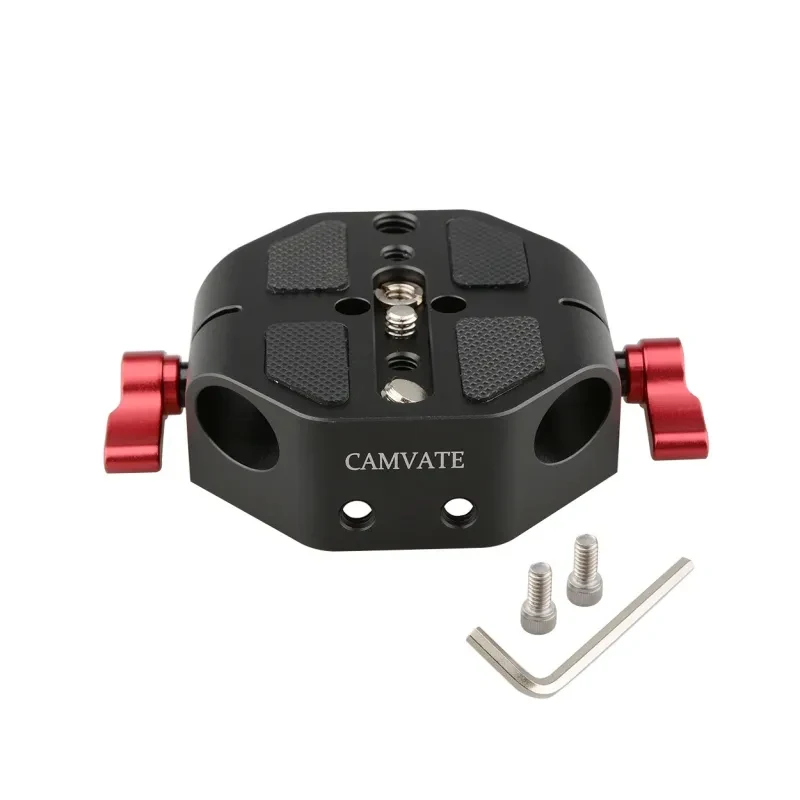 HDRIG Universal Camera Baseplate Quick Release Plate with 5mm Rod Rail Clamp QR Plate Tripod Mount for Sony Canon Camera Cage