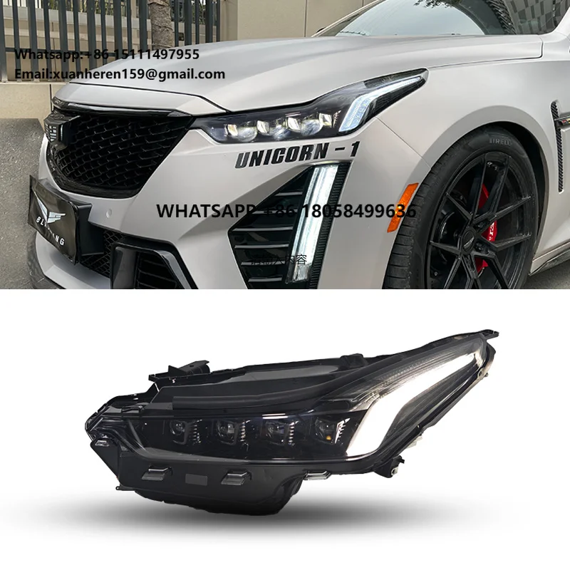 GP Motion  Auto Part LED Lamp Headlights for Cadillac CT5  2020- 2023 Dynamic Turn Signal Assembly High Beam DRL PLUG & PLAY