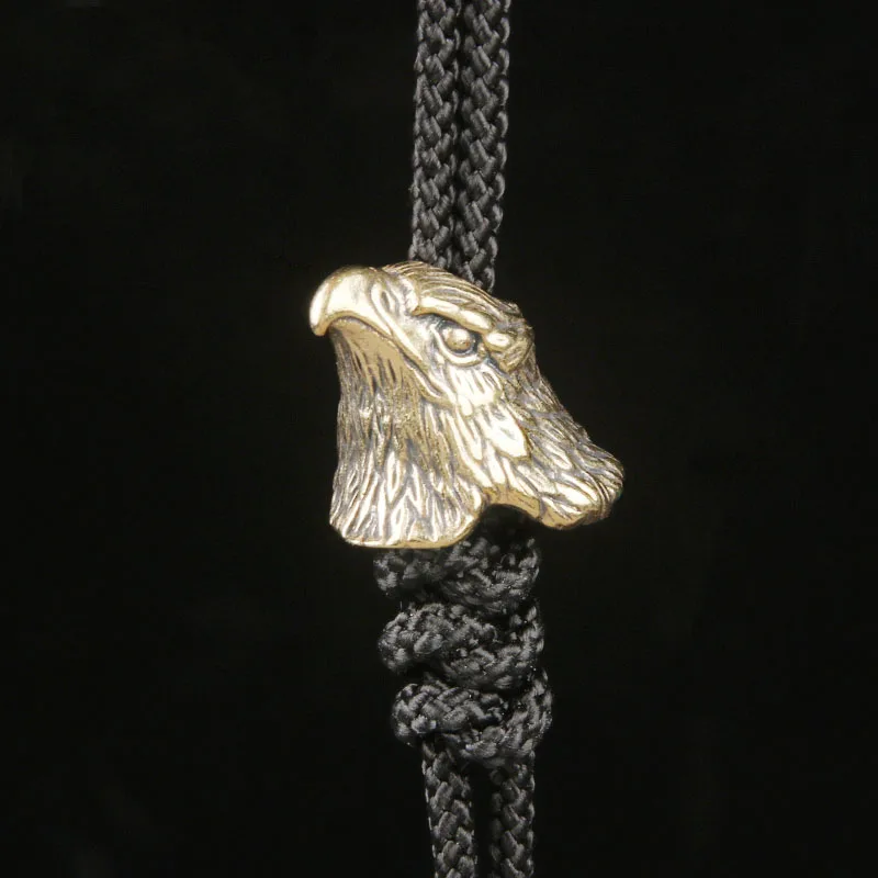 Vintage Solid Copper Eagle Knife Bead EDC Paracord Pendant Handmade Charm Keychain Spacer Bead for DIY Jewelry Outdoor Gear