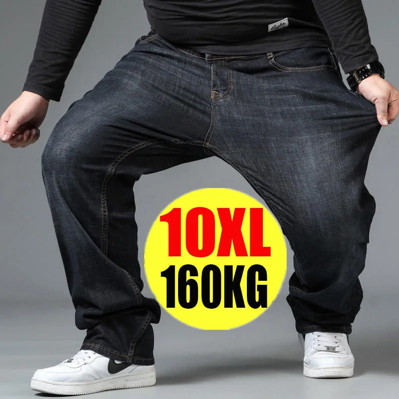 Plus Size Men's Jeans 10XL Straight Denim Pants