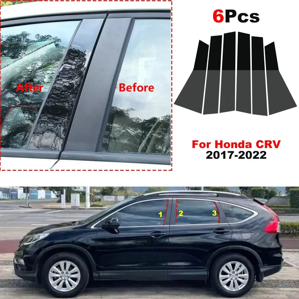 

Car Pillar Posts Window Door Moulding Trims Cover For Honda CRV 2017 2018 2019 2020 2021 2022 BC Column Sticker Auto Accessories