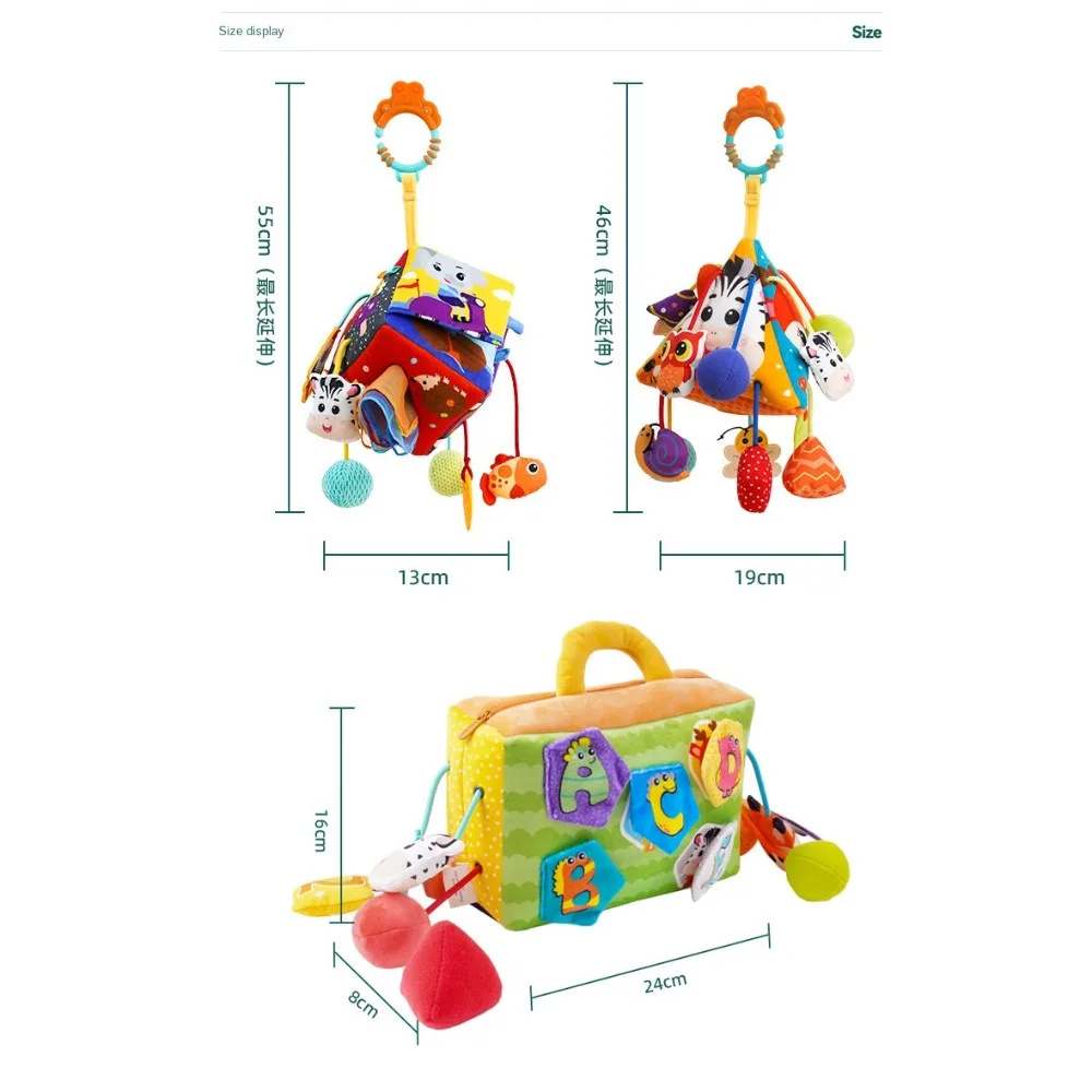 Triangle Sensory Toys For Toddler Animal Cartoon Montessori Rope Toy Creative Colorful Pull String Teether Toy Educational Toys