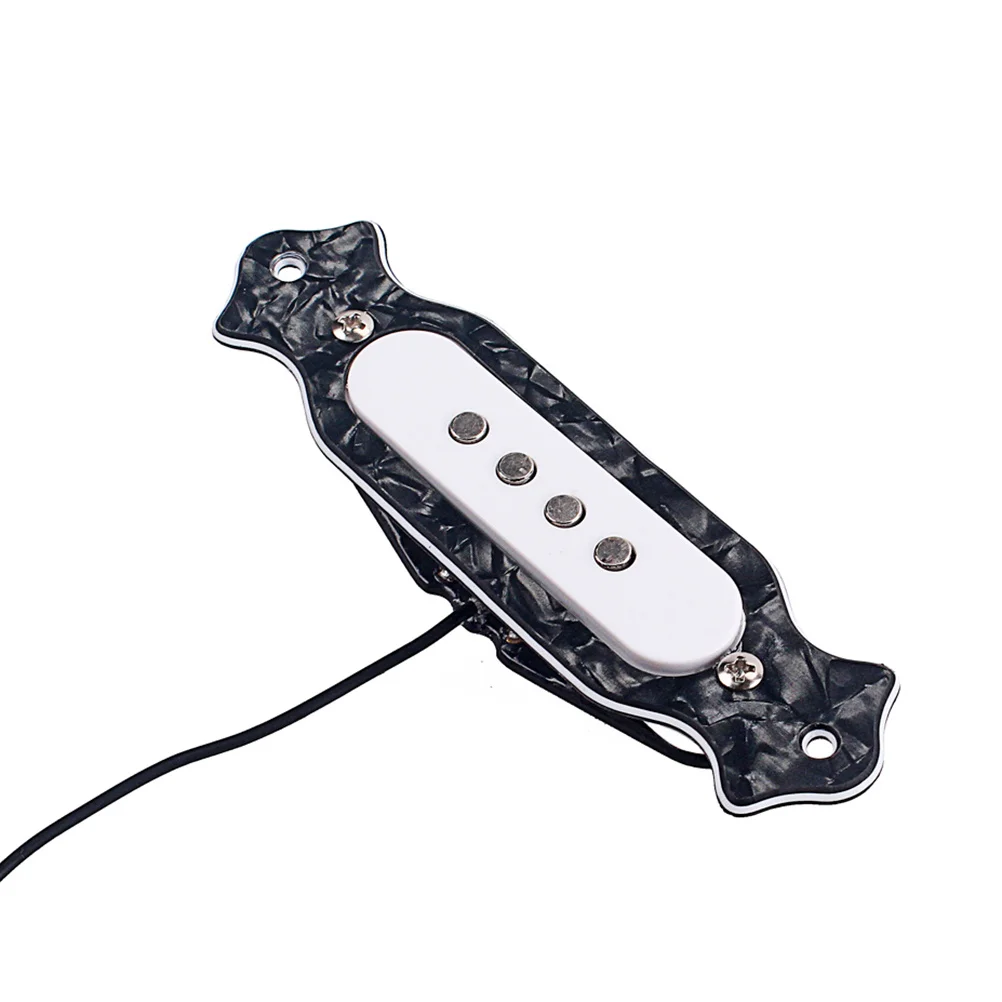 Captador de som de 4 cordas pré-fiado preto abs escudo bobina de cobre para guitarra elétrica acústica com botão de controle de tom de volume