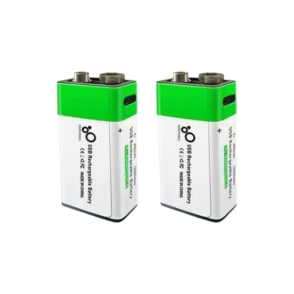 Akumulator litowo-jonowy 9V z ładowaniem USB-C, bateria 9V do multimetru, mikrofonu litowego, wykrywacza metali, kabelu, pilota — zdjęcie produktu 7