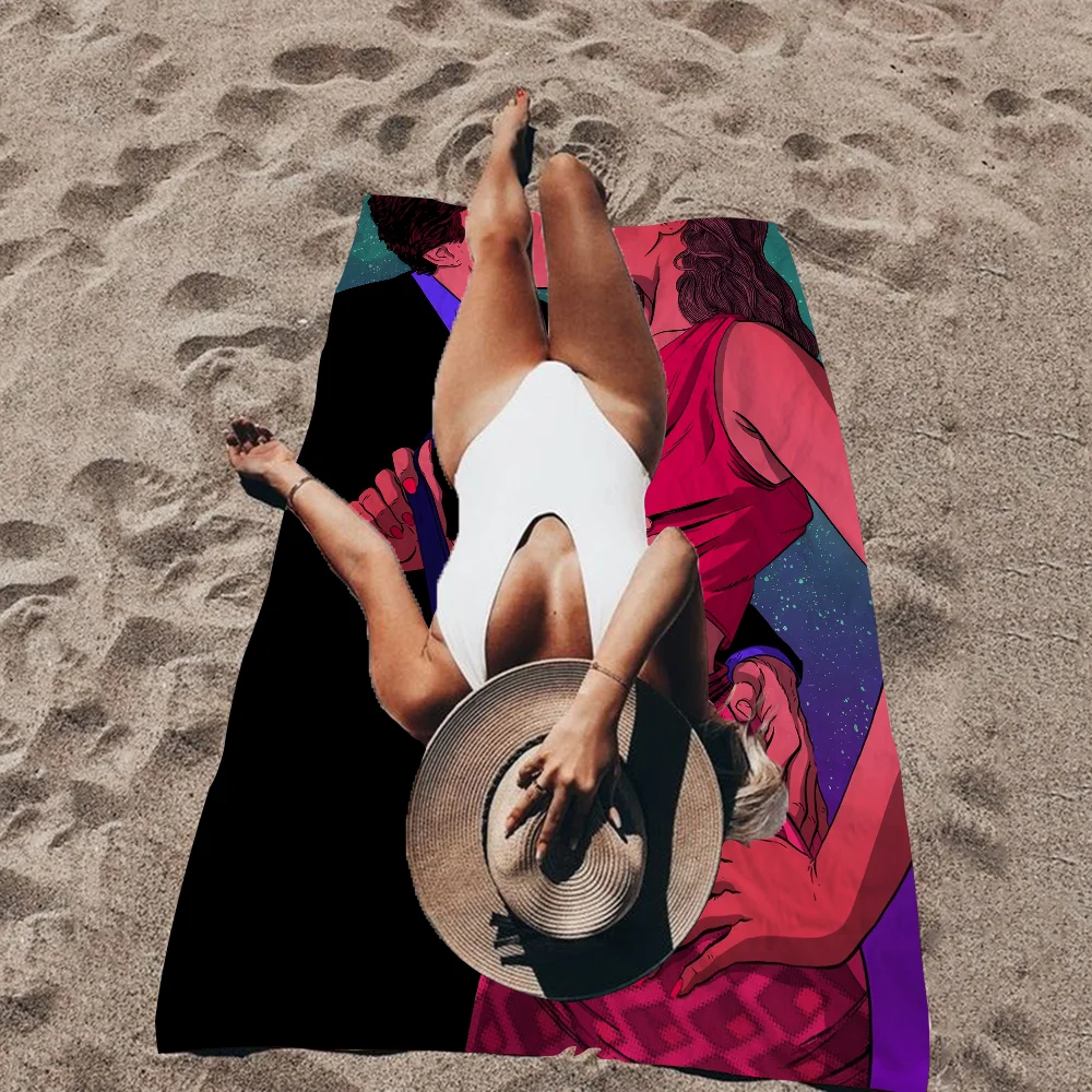 

Audit Emotion Sexy Woman Microfiber Printed Beach Towel Mountain Climbing Yoga Beach Swimming Running Absorbent Soft Towel