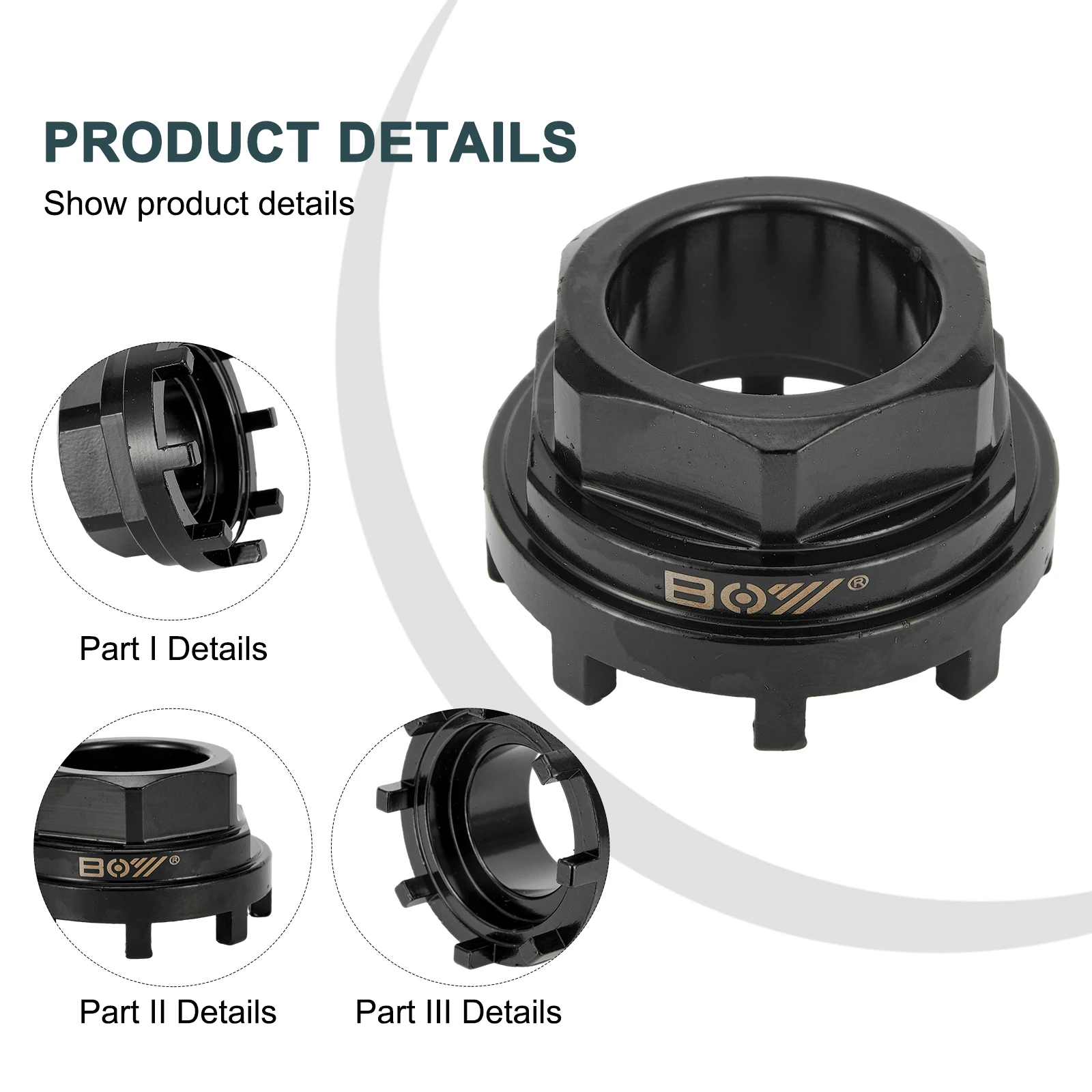 Axis Bottom Bracket Bearing Parts Bicycle 8 Notch Cartridge Tool Carbon Steel Sleeve Repair Replacement Black Lock