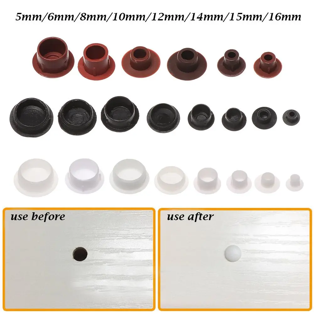 

50Pcs 5-16mm Furniture Hole Covers Protection Screw Cover Decor Dust Plug Stopper Cabinet Drill Hole Plug Hardware Grommet