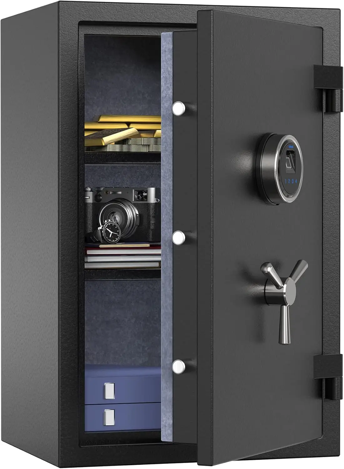 Digital Fire Proof Safe with 3 Spoke Safe Handle,Touch Screen and Removable Shelf