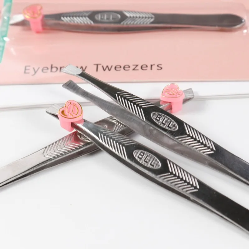 Slant Tip Stainless Steel Eyebrow Tweezers Multifunctional Facial Hair Remover for Eyebrow Shaping Daily Beauty Grooming Tool