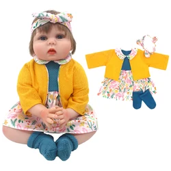 Ropa de muñeca para bebé, conjunto de calcetines y vestido de 22 pulgadas, trajes de muñeca, juguetes para niños, 55 Cm