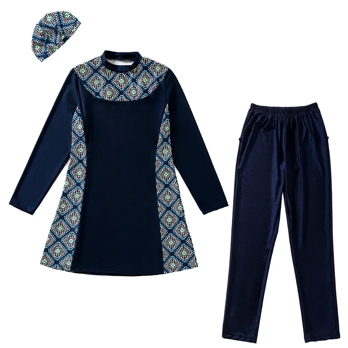 

Новый женский мусульманский купальник 2026 года: скромный исламский купальный костюм, бикини, пляжная одежда с хиджабом, буркини, женский купальный костюм с длинными рукавами