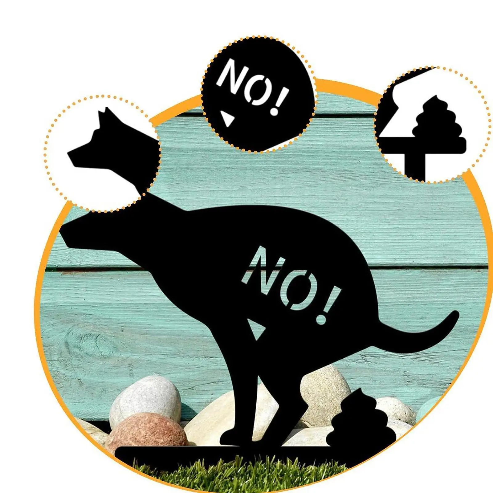 Weatherproof Dog Silhouette Garden Stake Metal Yard Decor for Outdoor Lawn and Backyard Decoration