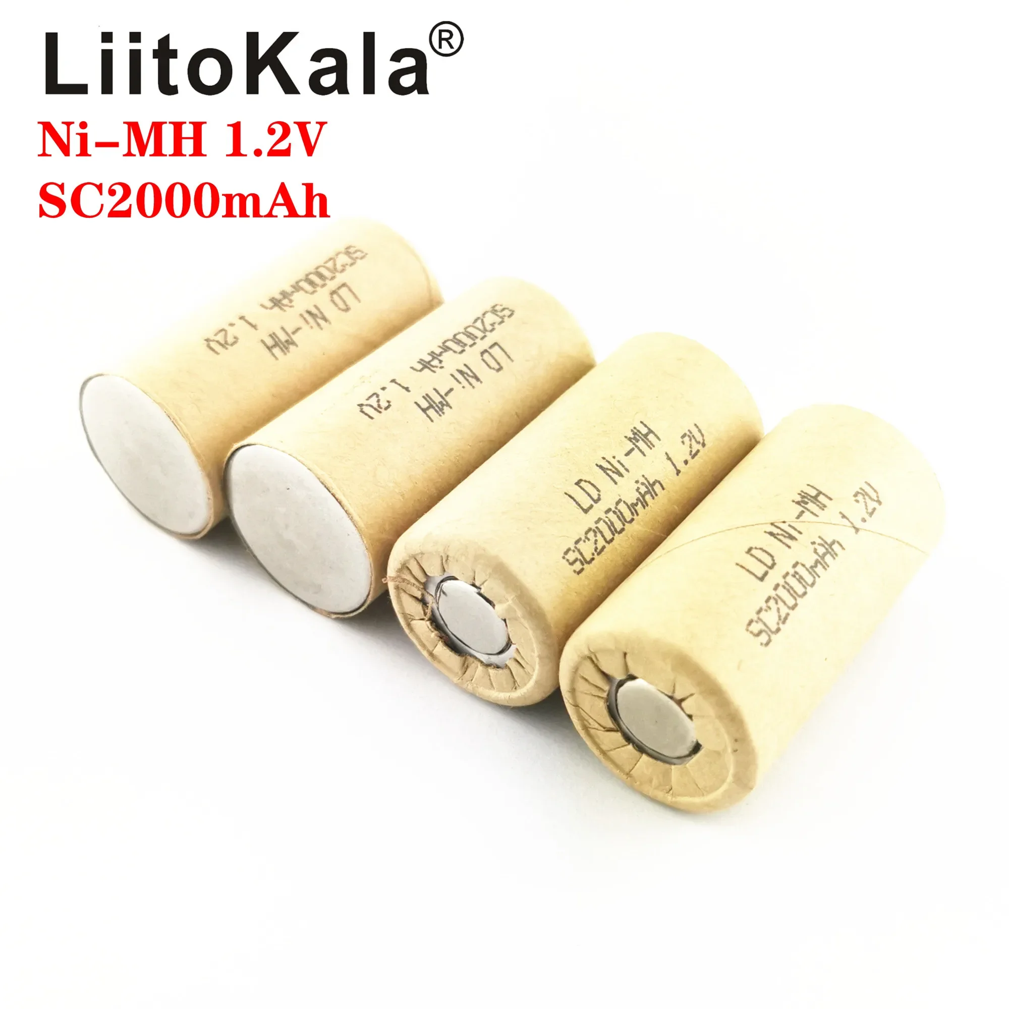 LiitoKala Ni-MH SC2000mAh 1.2V بطارية قابلة للشحن NIMH معدل تفريغ الخلية 10C-15C لطاقة الحفر الإلكترونية