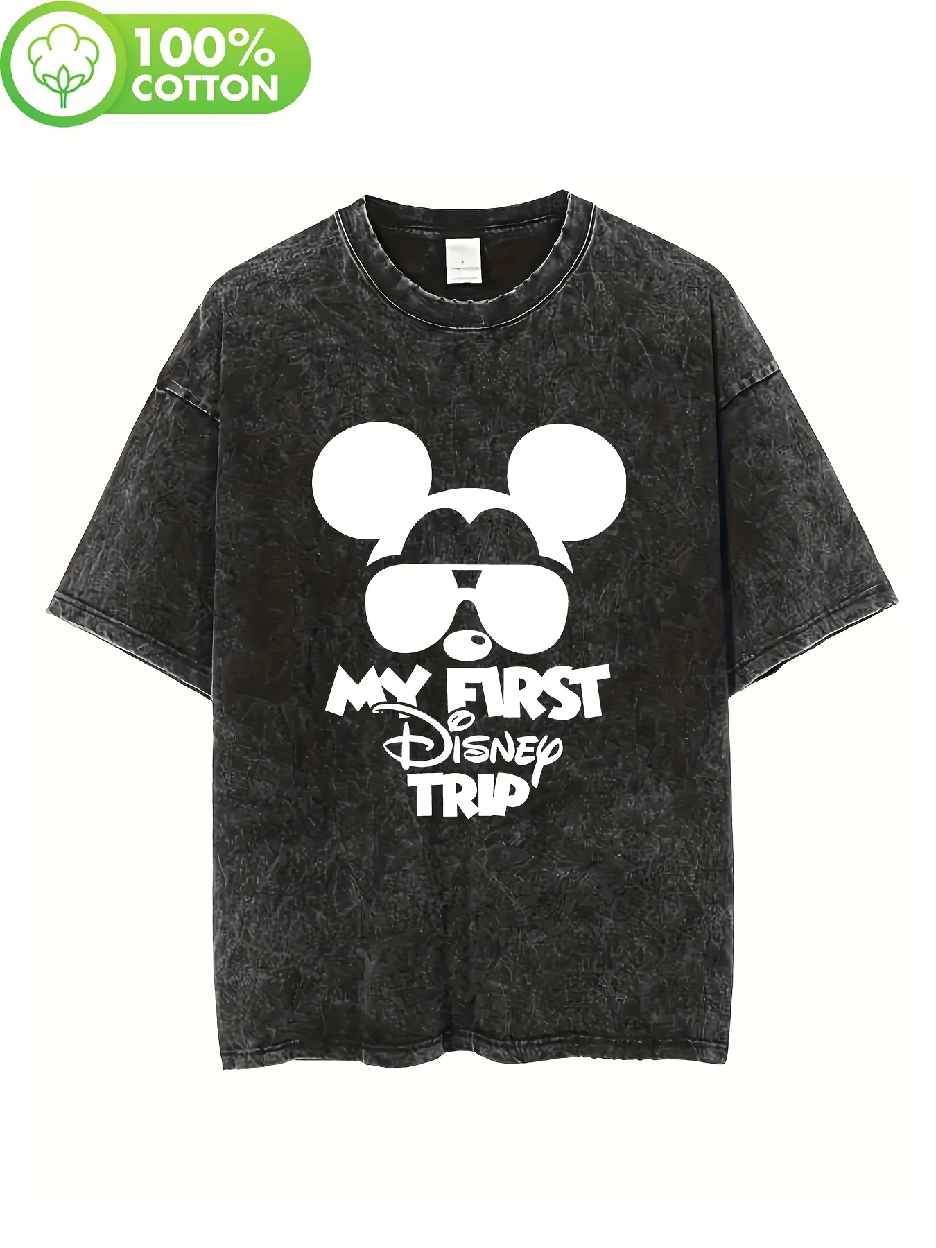 

Женская потертая футболка в стиле ретро Disney — летняя повседневная футболка My First Disney Journey с ушками Микки и Минни
