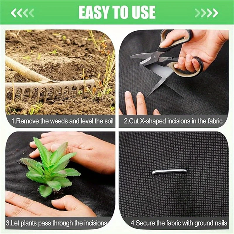 Heavy duty non-woven floor covering weed barrier, non-woven fabric, suitable for gardens, courtyards, farms, orchards