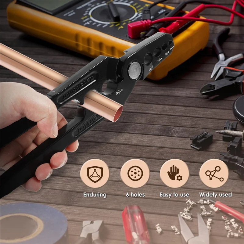 

ABWZ-Copper Tube Rounder, Manual Pipe Rounding Plier With 6 Hole Design, Flat Tube Repair Plier, Copper Benders Tool