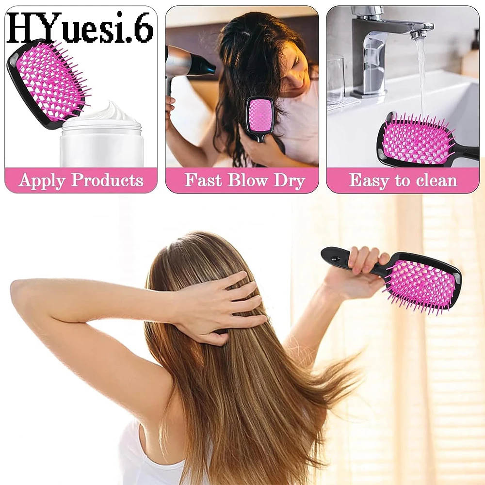 Portable Scalp Massage Comb Dry Wet Use Anti Static Wide Teeth Air Cushion Hair Brush For Women Men Household Hairdressing Tool