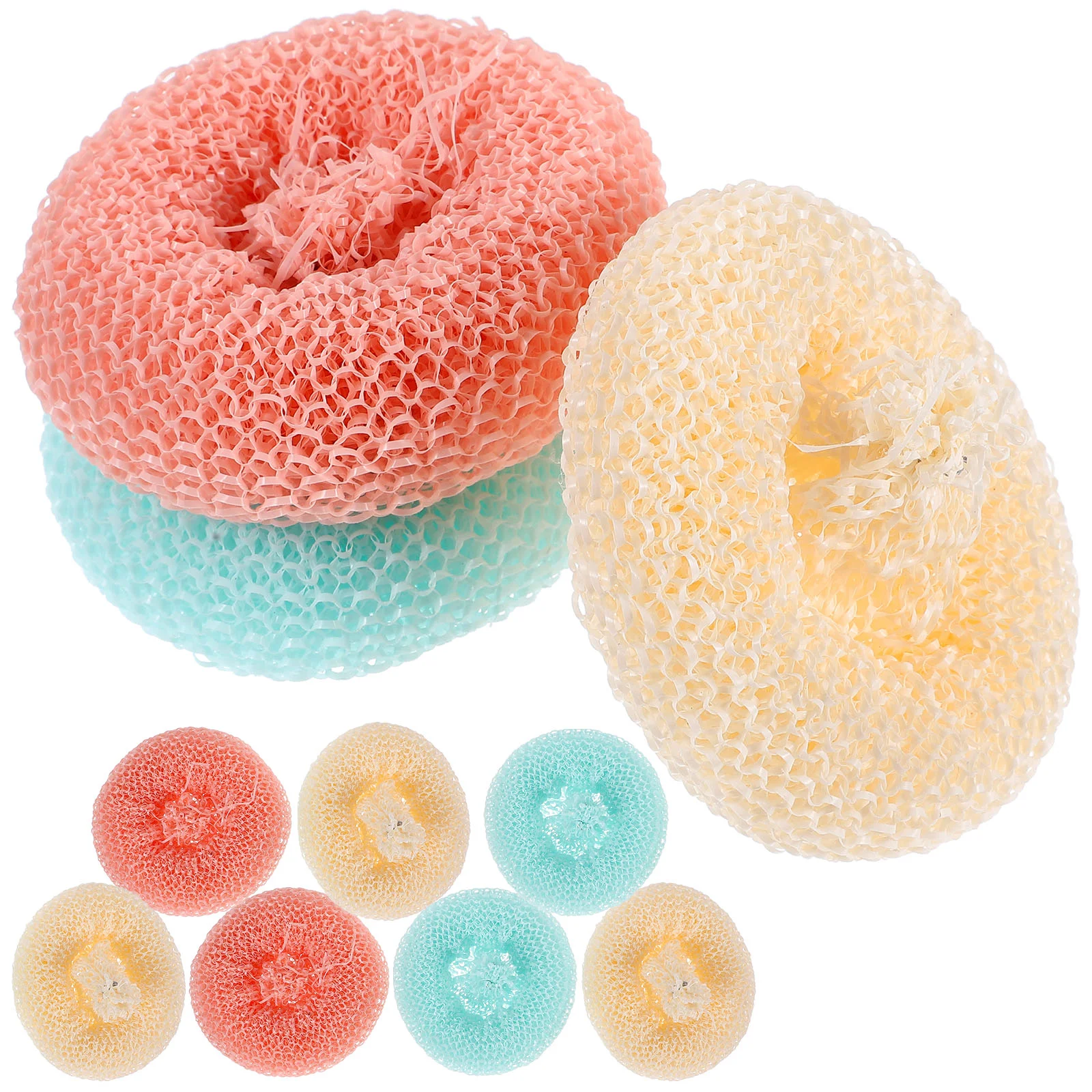 10 Pcs Plate Sponge Plant Fiber Tableware Kitchen Dish Scouring Pads Abs Plastic Scrubbers