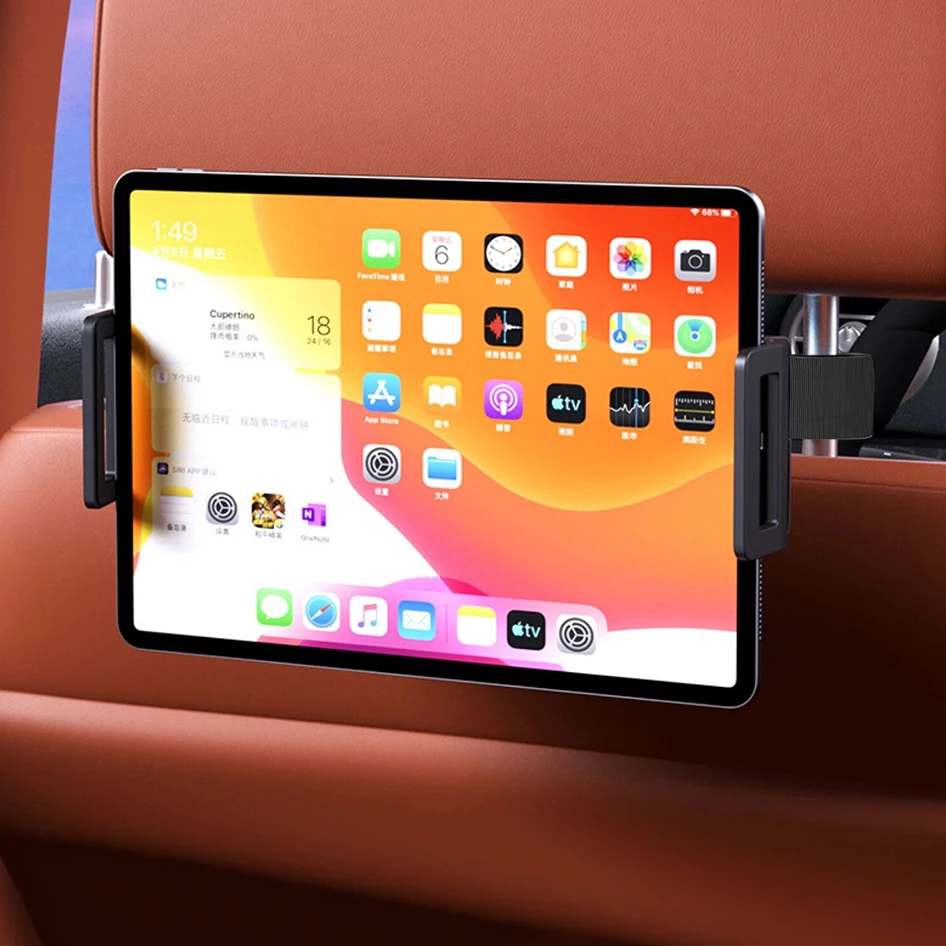 OUTMIX Uchwyt samochodowy na tablet/telefon na tylne siedzenie, obracany o 360 stopni °   Obrotowy, regulowany uchwyt na tablet do pojazdów elektrycznych i samochodów. — zdjęcie produktu 2