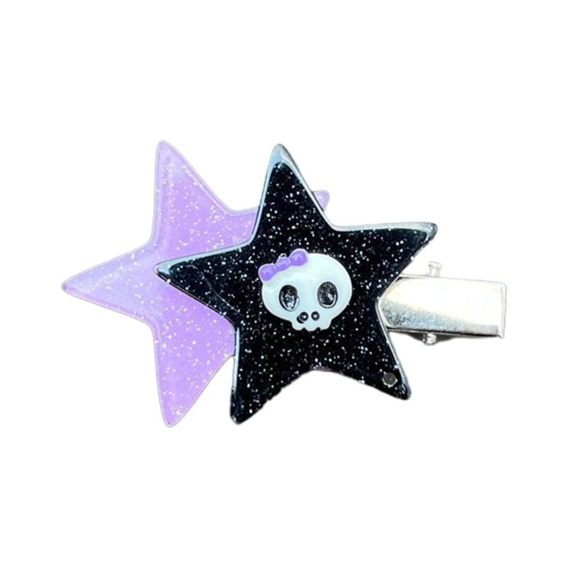 Y2k Hair Clip for Hot Girls Hair Styling Sequins Star Shape Barrettes Skull Design Hair Barrettes for Teens Girls Drop shipping