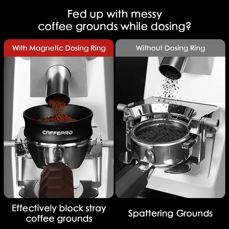 Caffeepro 51-58mm Magnetic Coffee Dosing Funne Outside for Delonghi Breville E61 Espresso Dosing Ring Home Barista Accessories