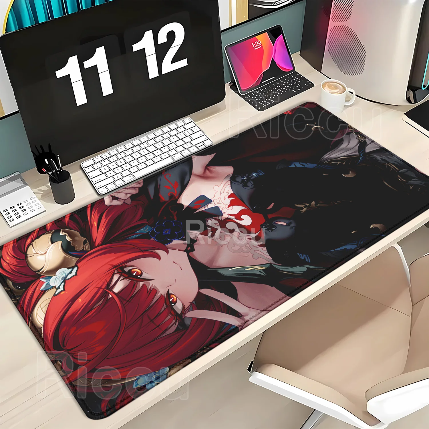 WuWa Suoming Wuthering Waves Mousepad PC Gaming Office Accessories ESports Mouse Pad Non-Slip Base Keyboard HD Printing Desk Mat