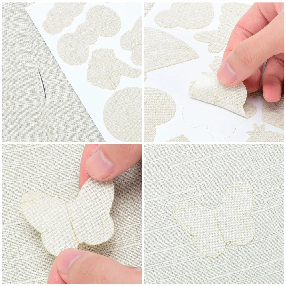 8 x 9.8in 10 Colors Repair Self Adhesive Imitate Linen Type Patches For Schoolbag Cloth Bag Cushion Faux Linenette Sticker Patch