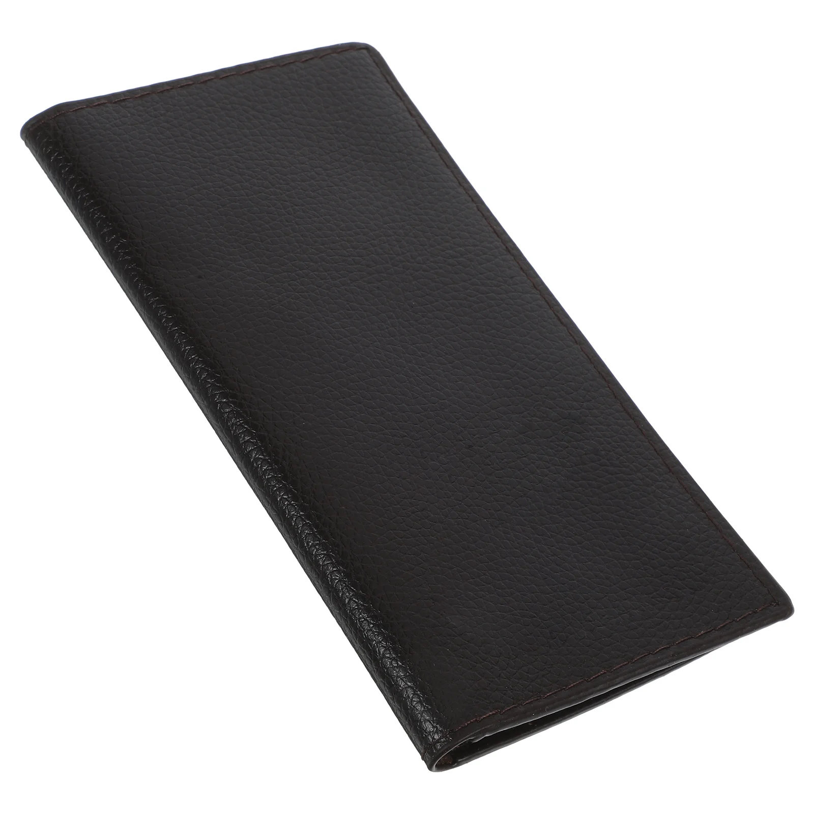 محفظة رجالية طويلة من البولي يوريثان باللون البني بتصميم عتيق وفتحات شفافة لبطاقات متعددة ومقصورات بطاقات عالية السعة من البولي يوريثان للرجال #5