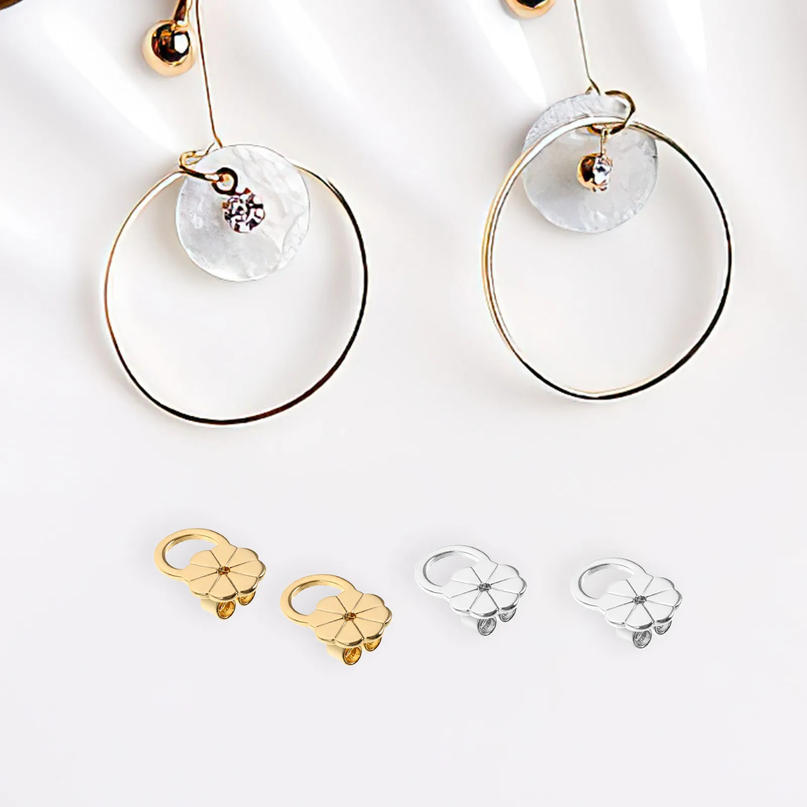 

4Pcs Skin-Friendly Alloy Earring Backs Replacement for Pierced Studs Secure Locking Earring Backings for Heavy Earrings