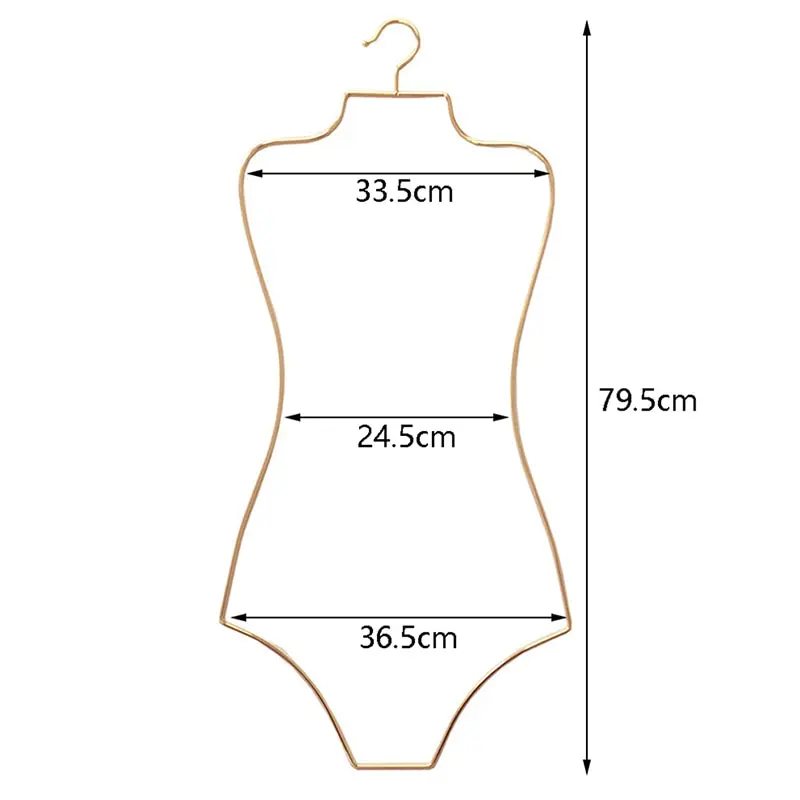 1pc Metal Wire Body Shape Bikini Swimsuit Hanger Girls Dress Holder Unisex Clothing Hanger Beachwear Rack for Cloakroom Laundry