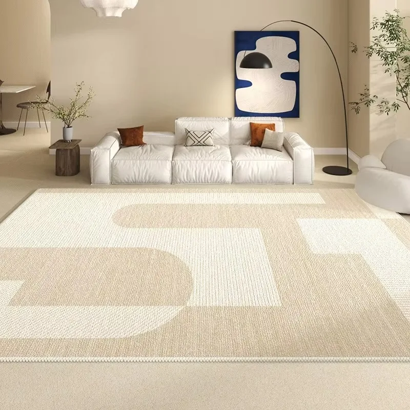 Living Room Carpet Bedroom Lounge Rug Home Decoration Beige Stripes Floor Mat Large Area Rugs Alfombras Para Sala Tapis Salon