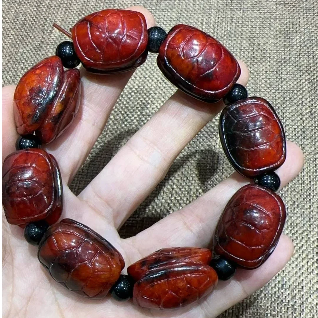Natural Genuine Hetian Bracelet Tortoise Wealth Shell Cicada Ruyi Wrinkle Ancient Totem Antiques Collection Jade Fashion Jewelry