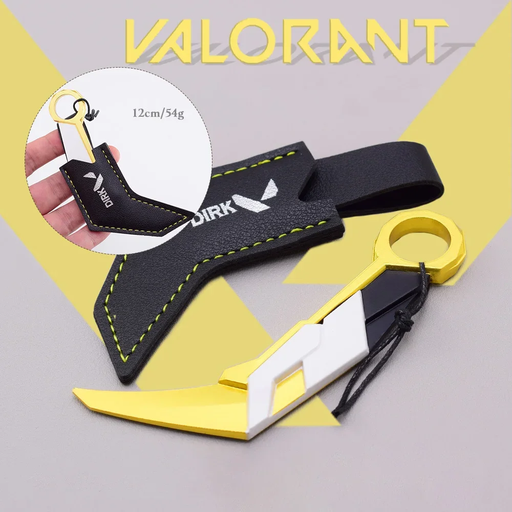 12cm Melee Prime Karambit Keychain Game Peripheral VALORANT Flexible Metal Mini Uncut Knife Weapon Model Blade Sword Gifts Toys