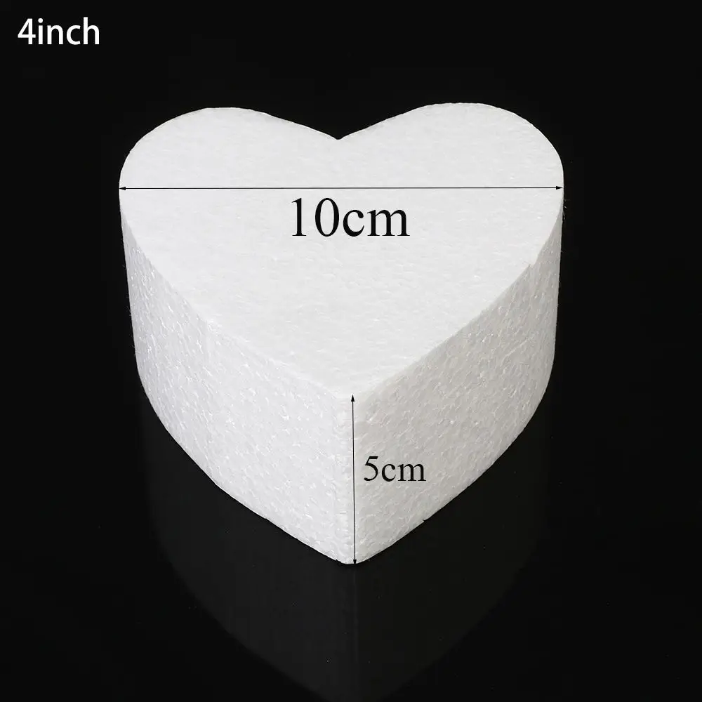 Flower Decor Dummy Sugarcraft Practice Model Polystyrene Styrofoam Heart Shaped Cake Foam Mould