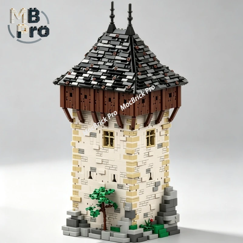 Trozberg Castle MOC Building Blocks Ancient Medieval Stronghold Architecture DIY Brick Desktop Collectible Model