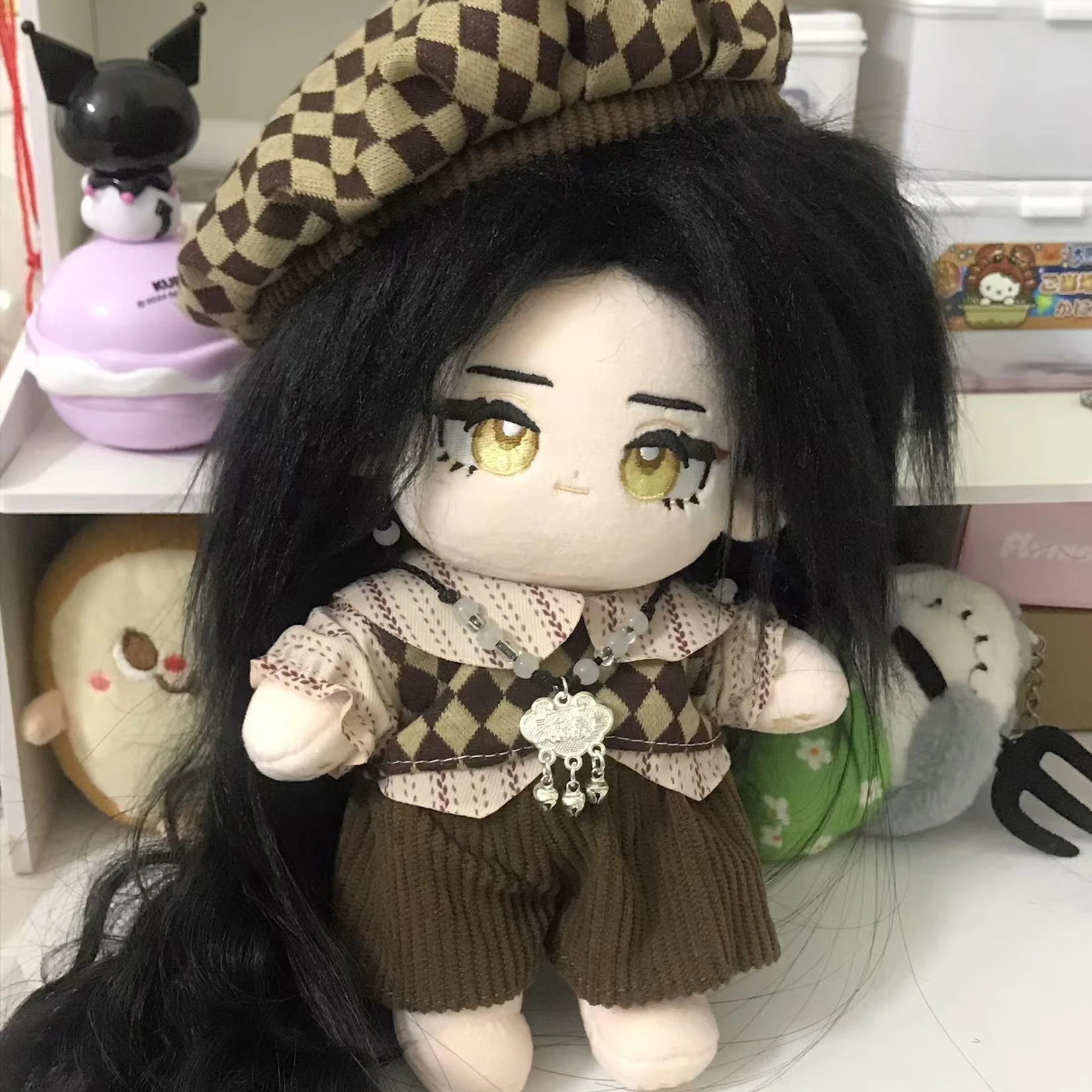 

20cm Cotton Doll High Appearance Value Cosplay Ashes Of The Kingdom Liu Bian Anime Game Plush Doll Long Haired Kids Adult's Gift