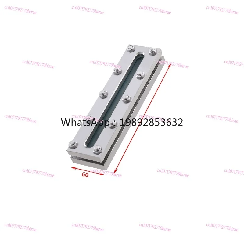 304 Stainless Steel Outer Hexagonal Rectangle Clip Sight Mirror Observation Mirror Flat Liquid Level Gauge Frame Type 200