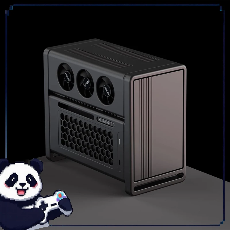Xikii Ff04 Lp Itx Mini Case Cnc All Aluminum With Enp-8345l Silent Power Supply Desktop Computer Gaming Office Console Case