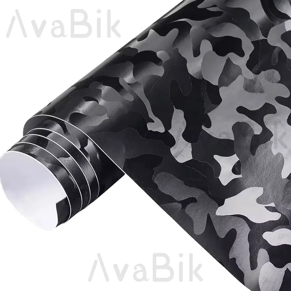 30/50cm PVC High Quality Matte Spectral Black Sticker Camouflage Vinyl Wrap Film Car Styling Interior Body Sticker With Air Rele