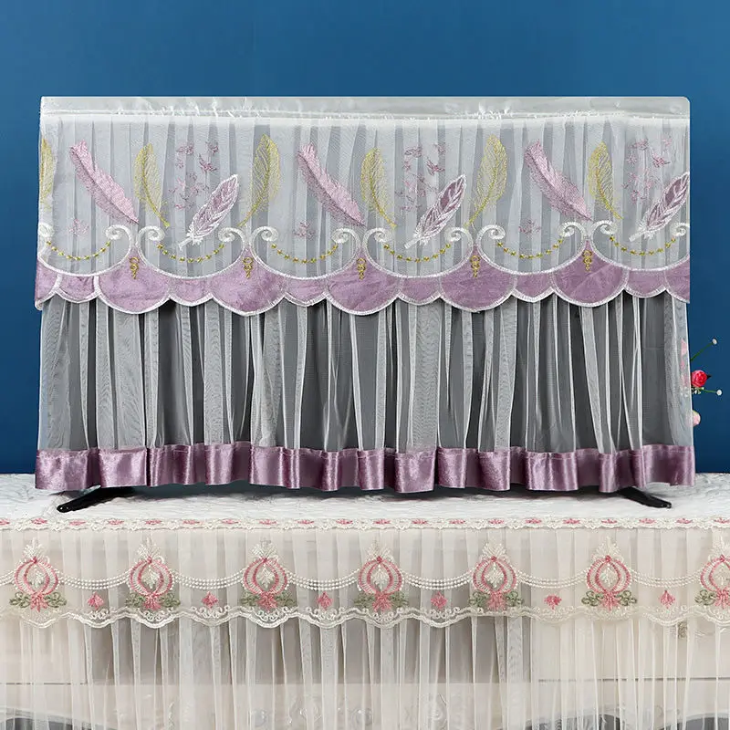 New Modle TV Screen Cover, Dust Cover, Cloth Table Hanging Lace Cover, Plane Surface for 32-75 inchies