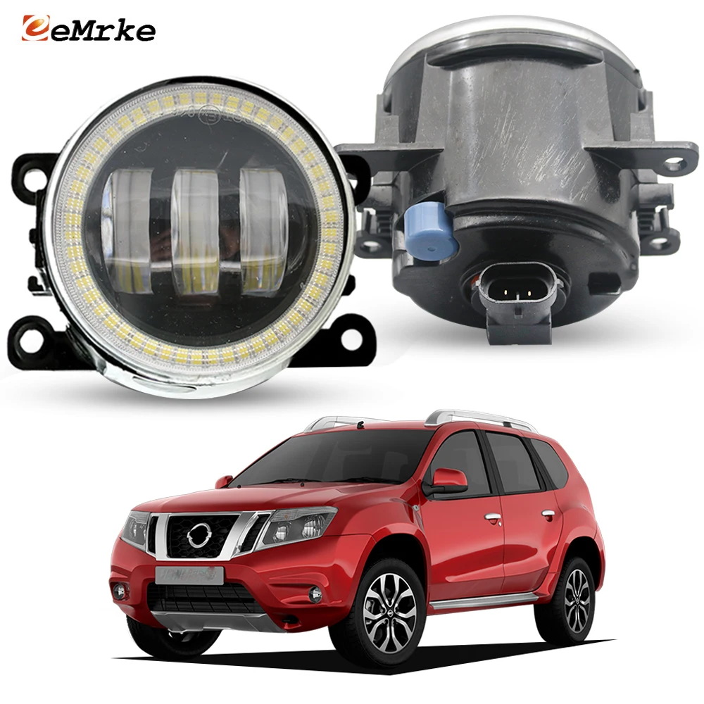 

Upgrade Led Fog Lights For Nissan Terrano 3 2013-2020 2021 2022 Angel Eye DRL Driving Daylight Add Front Bumper Fog Lamp