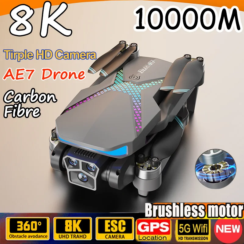 

Xiaomi AE7 Дрон HD8K Профессиональная тройная камера Аэрофотосъемка GPS FPV Бесщеточный квадрокоптер для предотвращения препятствий RC 10000M