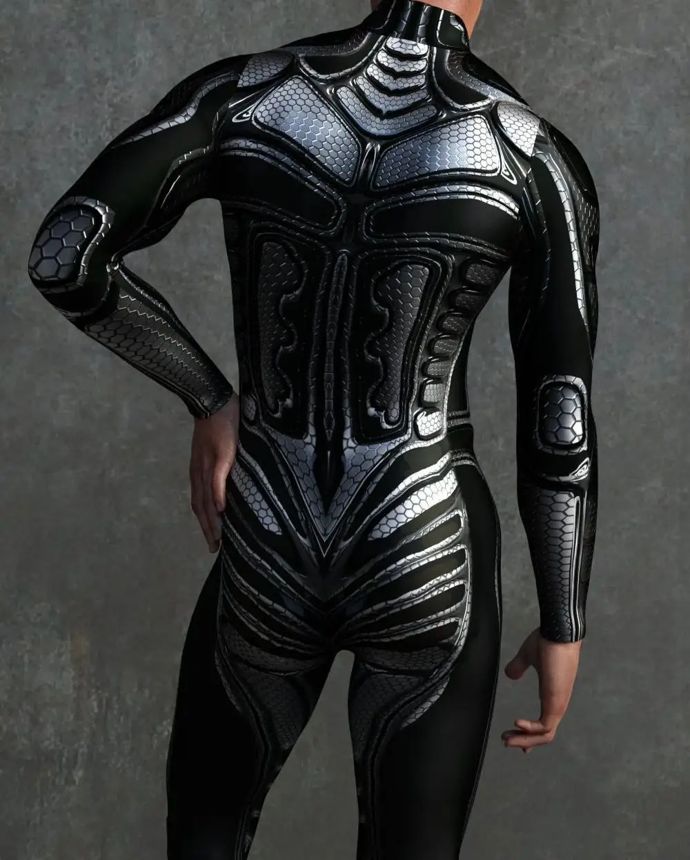 Mehrfarbige Coole Männer ​ ​ Performance-Jumpsuit, Rollenspiel-Strumpfhose, Steampunk-Kostüm, Party-Mechaniker-Strumpfhose, Radsport-Bodysuit – Detail 4