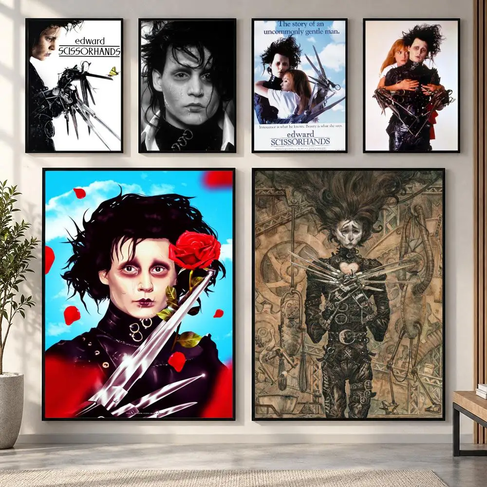 E-Edward Scissorhands movie Poster HD art sticky wall waterproof home living room bedroom bar aesthetic decoration