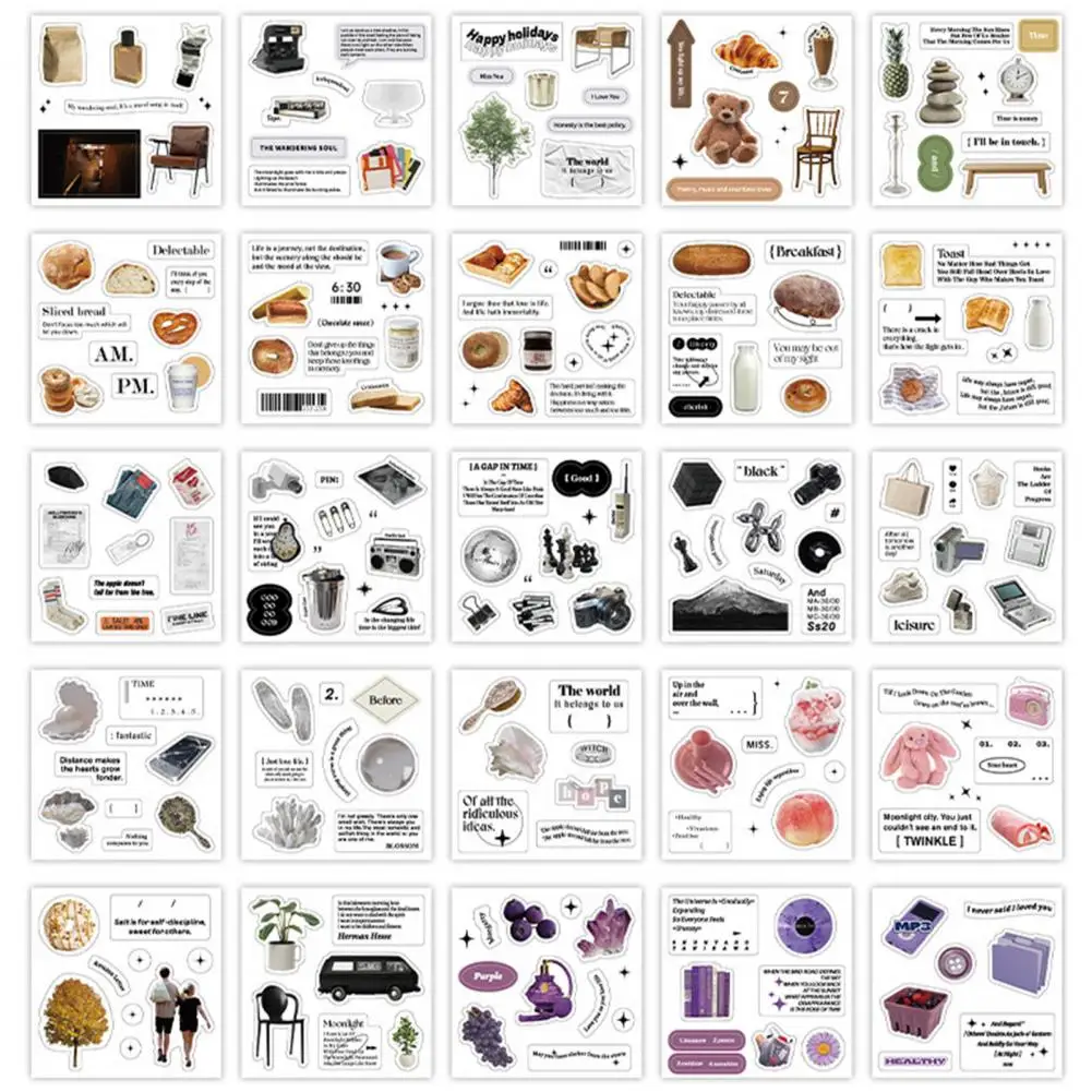Duurzame 50 Vellen Creatieve Draagbare Journaling Sticker Gemakkelijk Toe Te Passen Briefpapier Benodigdheden